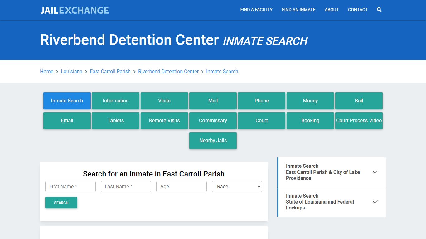 Riverbend Detention Center Inmate Search - Jail Exchange