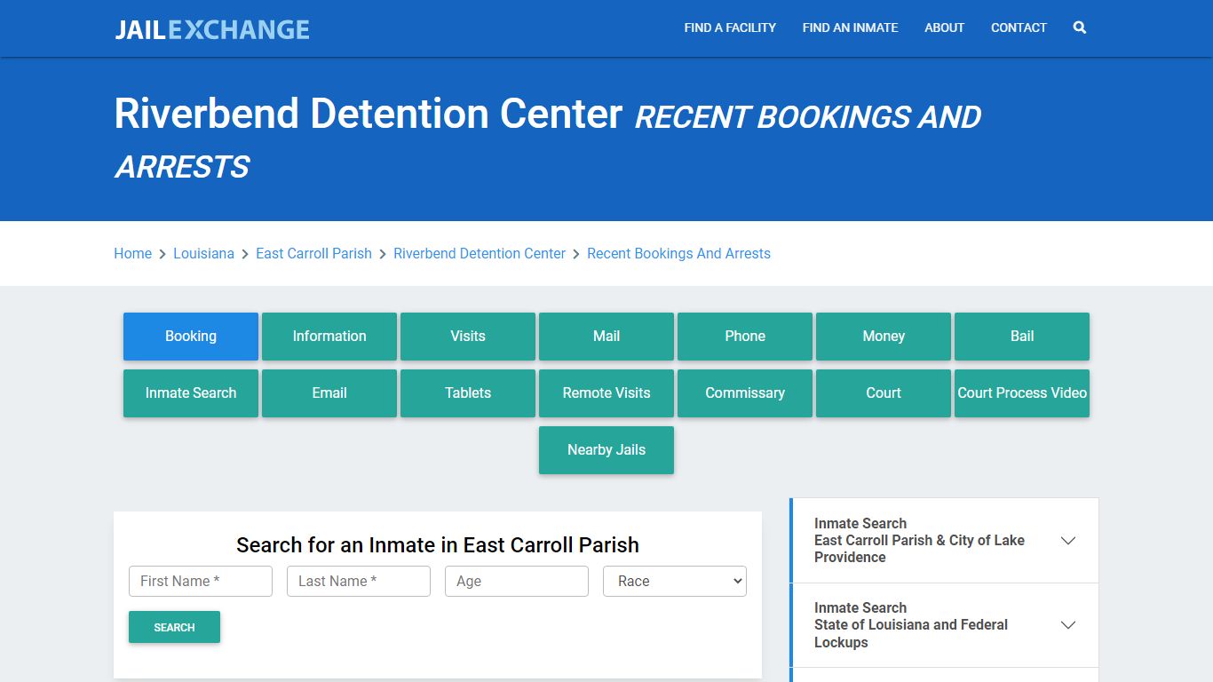 Riverbend Detention Center Recent Bookings And Arrests - Jail Exchange