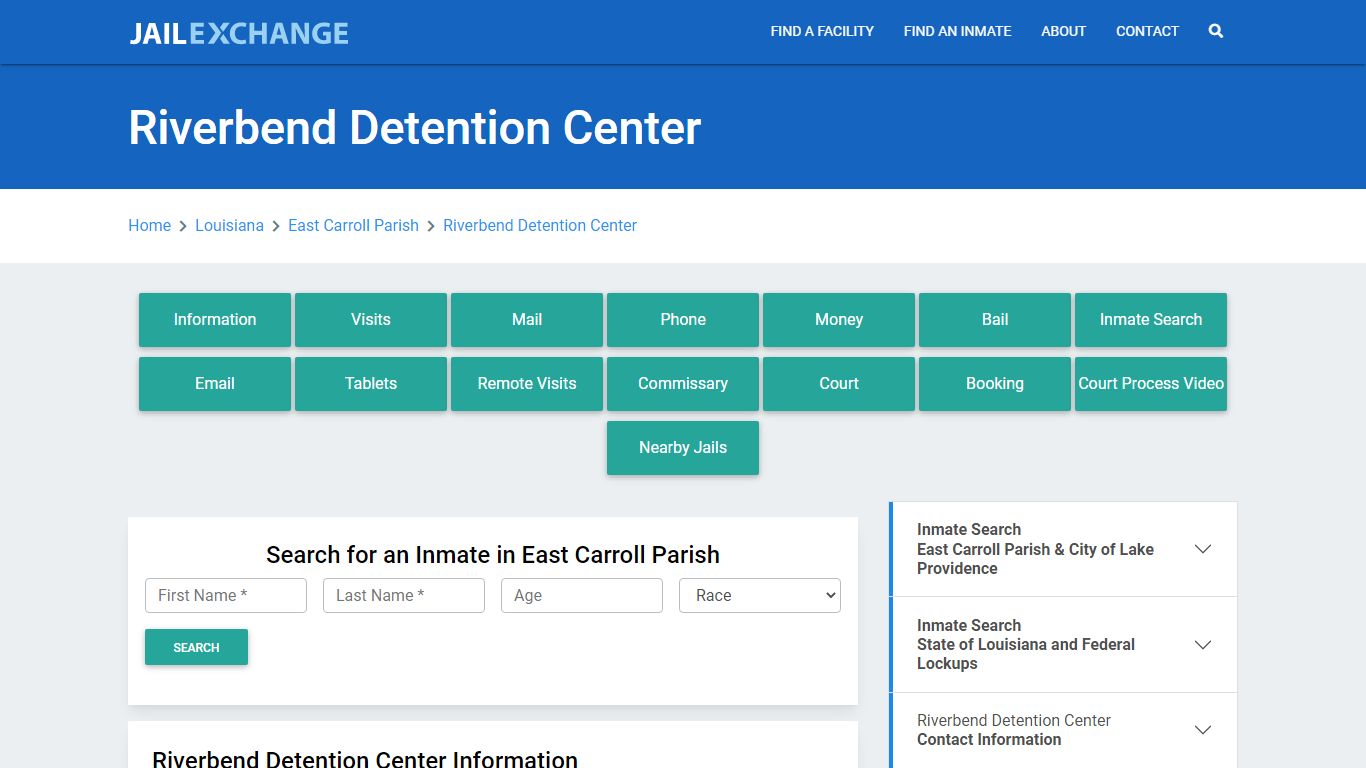 Riverbend Detention Center Roster Lookup, LA, Inmate Search - Jail Exchange